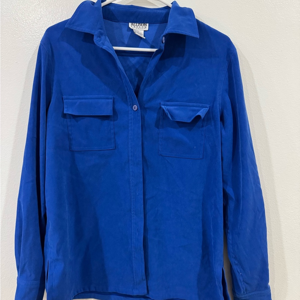 Allison Taylor Royal Blue Stretch Shirt